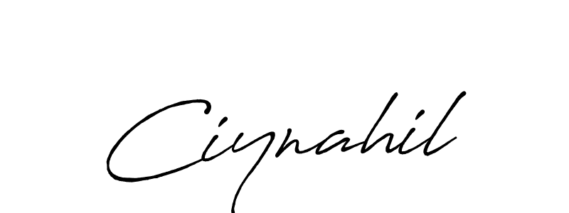 Make a beautiful signature design for name Ciynahil. With this signature (Antro_Vectra_Bolder) style, you can create a handwritten signature for free. Ciynahil signature style 7 images and pictures png