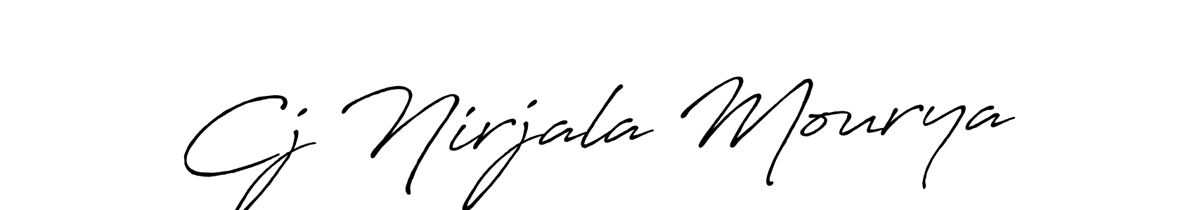 Create a beautiful signature design for name Cj Nirjala Mourya. With this signature (Antro_Vectra_Bolder) fonts, you can make a handwritten signature for free. Cj Nirjala Mourya signature style 7 images and pictures png