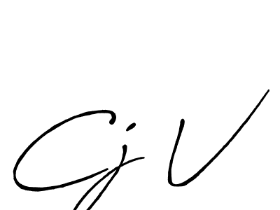 Create a beautiful signature design for name Cj V. With this signature (Antro_Vectra_Bolder) fonts, you can make a handwritten signature for free. Cj V signature style 7 images and pictures png