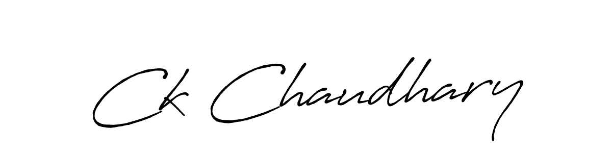 How to make Ck Chaudhary name signature. Use Antro_Vectra_Bolder style for creating short signs online. This is the latest handwritten sign. Ck Chaudhary signature style 7 images and pictures png