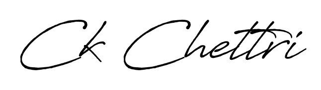 A classic penmanship look for Ck Chettri. The Antro_Vectra_Bolder font brings timeless elegance and confidence to every signed document. Ck Chettri signature style 7 images and pictures png