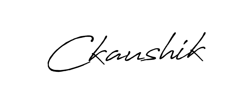 How to make Ckaushik name signature. Use Antro_Vectra_Bolder style for creating short signs online. This is the latest handwritten sign. Ckaushik signature style 7 images and pictures png