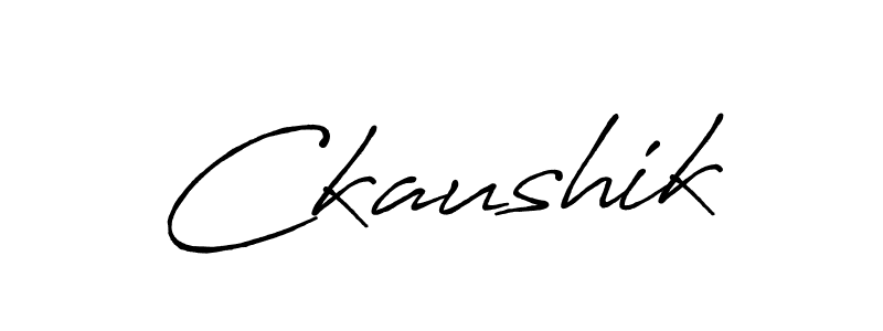 Create a beautiful signature design for name Ckaushik. With this signature (Antro_Vectra_Bolder) fonts, you can make a handwritten signature for free. Ckaushik signature style 7 images and pictures png