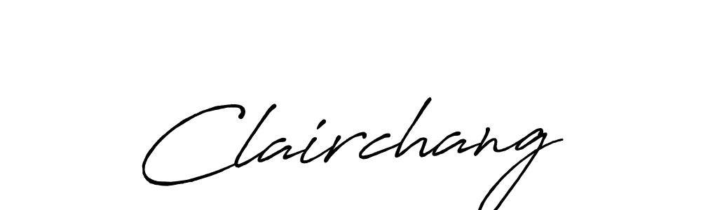 Use a signature maker to create a handwritten signature online. With this signature software, you can design (Antro_Vectra_Bolder) your own signature for name Clairchang. Clairchang signature style 7 images and pictures png