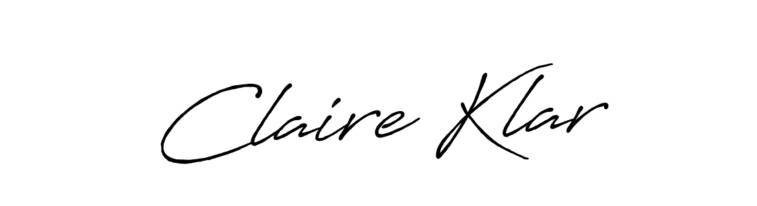 Claire Klar stylish signature style. Best Handwritten Sign (Antro_Vectra_Bolder) for my name. Handwritten Signature Collection Ideas for my name Claire Klar. Claire Klar signature style 7 images and pictures png