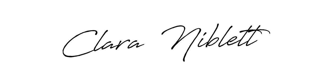 You should practise on your own different ways (Antro_Vectra_Bolder) to write your name (Clara  Niblett) in signature. don't let someone else do it for you. Clara  Niblett signature style 7 images and pictures png