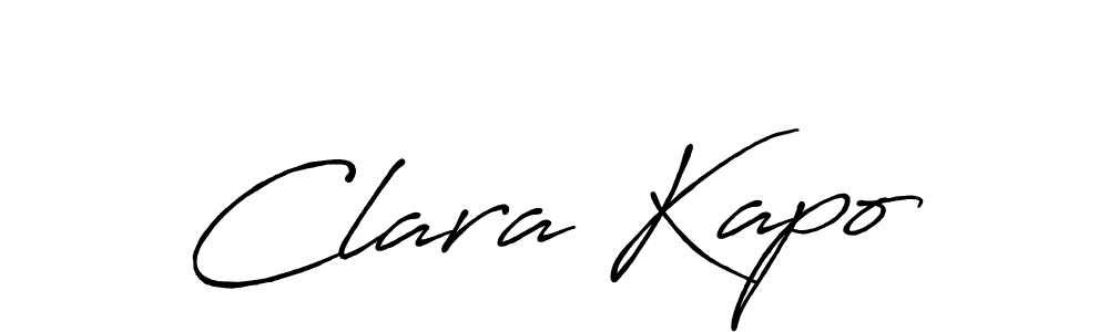 How to make Clara Kapo name signature. Use Antro_Vectra_Bolder style for creating short signs online. This is the latest handwritten sign. Clara Kapo signature style 7 images and pictures png