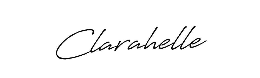 How to make Clarahelle name signature. Use Antro_Vectra_Bolder style for creating short signs online. This is the latest handwritten sign. Clarahelle signature style 7 images and pictures png
