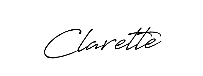 Make a beautiful signature design for name Clarette. With this signature (Antro_Vectra_Bolder) style, you can create a handwritten signature for free. Clarette signature style 7 images and pictures png