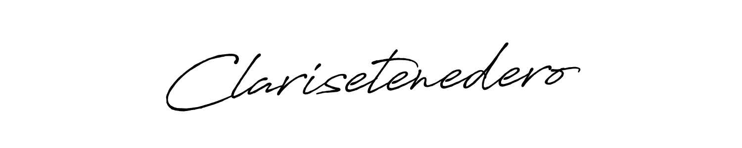 The best way (Antro_Vectra_Bolder) to make a short signature is to pick only two or three words in your name. The name Clarisetenedero include a total of six letters. For converting this name. Clarisetenedero signature style 7 images and pictures png