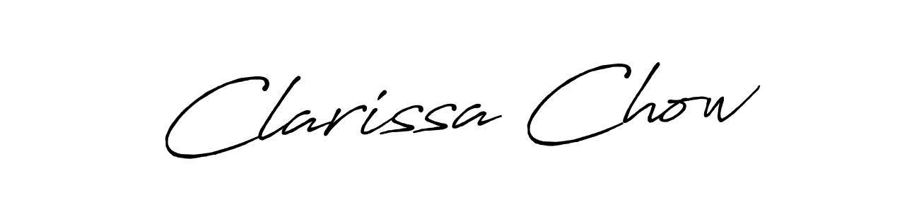 Use a signature maker to create a handwritten signature online. With this signature software, you can design (Antro_Vectra_Bolder) your own signature for name Clarissa Chow. Clarissa Chow signature style 7 images and pictures png