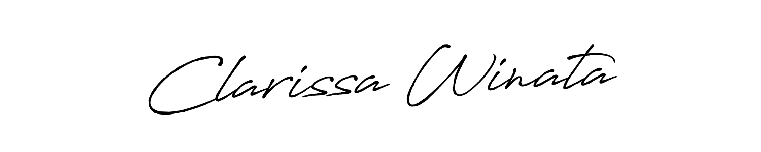 Make a beautiful signature design for name Clarissa Winata. With this signature (Antro_Vectra_Bolder) style, you can create a handwritten signature for free. Clarissa Winata signature style 7 images and pictures png