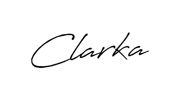 Make a beautiful signature design for name Clarka. With this signature (Antro_Vectra_Bolder) style, you can create a handwritten signature for free. Clarka signature style 7 images and pictures png