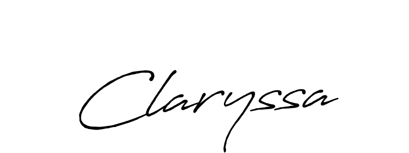 How to make Claryssa name signature. Use Antro_Vectra_Bolder style for creating short signs online. This is the latest handwritten sign. Claryssa signature style 7 images and pictures png