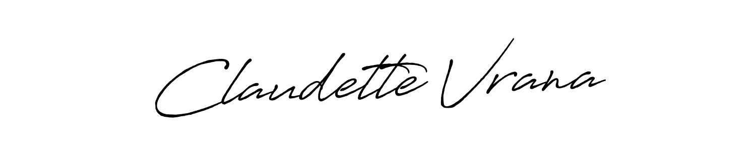 How to make Claudette Vrana signature? Antro_Vectra_Bolder is a professional autograph style. Create handwritten signature for Claudette Vrana name. Claudette Vrana signature style 7 images and pictures png