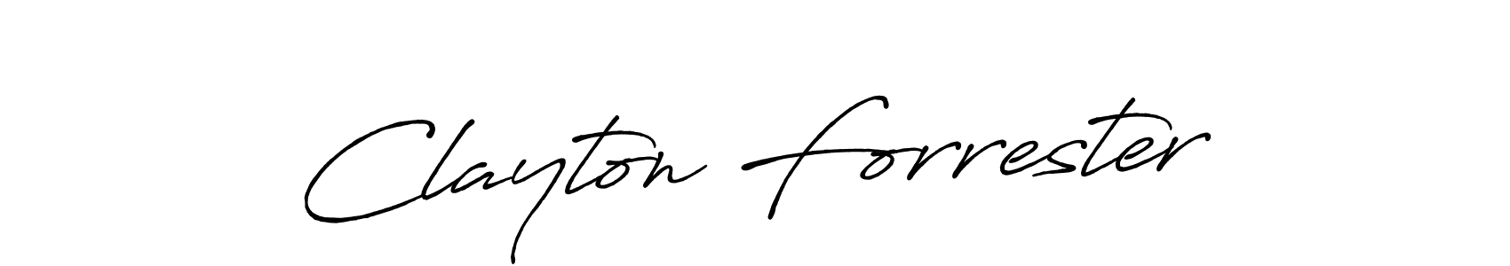 How to make Clayton Forrester name signature. Use Antro_Vectra_Bolder style for creating short signs online. This is the latest handwritten sign. Clayton Forrester signature style 7 images and pictures png