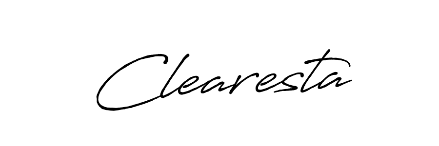 Use a signature maker to create a handwritten signature online. With this signature software, you can design (Antro_Vectra_Bolder) your own signature for name Clearesta. Clearesta signature style 7 images and pictures png