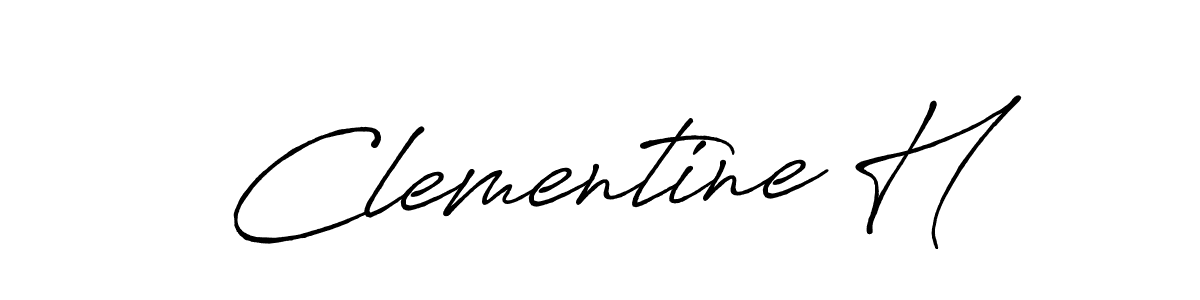 Similarly Antro_Vectra_Bolder is the best handwritten signature design. Signature creator online .You can use it as an online autograph creator for name Clementine H. Clementine H signature style 7 images and pictures png
