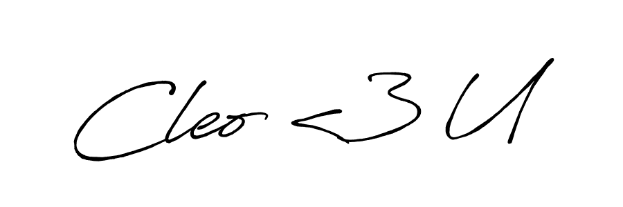 Design your own signature with our free online signature maker. With this signature software, you can create a handwritten (Antro_Vectra_Bolder) signature for name Cleo <3 U. Cleo <3 U signature style 7 images and pictures png