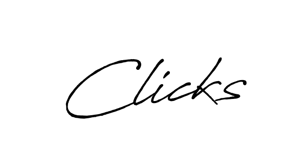 Design your own signature with our free online signature maker. With this signature software, you can create a handwritten (Antro_Vectra_Bolder) signature for name Clicks. Clicks signature style 7 images and pictures png