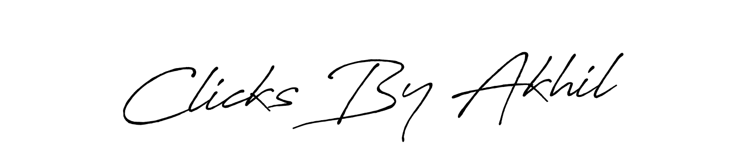 Design your own signature with our free online signature maker. With this signature software, you can create a handwritten (Antro_Vectra_Bolder) signature for name Clicks By Akhil. Clicks By Akhil signature style 7 images and pictures png