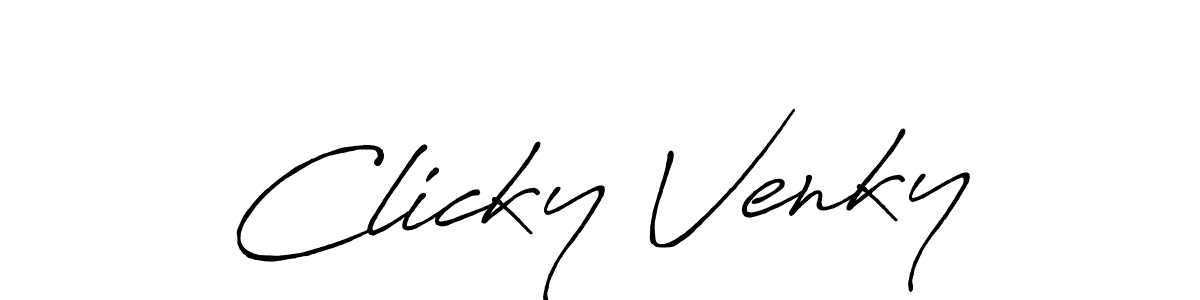 Make a beautiful signature design for name Clicky Venky. With this signature (Antro_Vectra_Bolder) style, you can create a handwritten signature for free. Clicky Venky signature style 7 images and pictures png