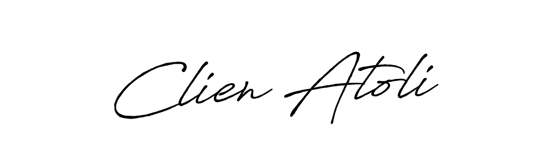 The best way (Antro_Vectra_Bolder) to make a short signature is to pick only two or three words in your name. The name Clien Atoli include a total of six letters. For converting this name. Clien Atoli signature style 7 images and pictures png
