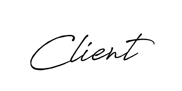 Design your own signature with our free online signature maker. With this signature software, you can create a handwritten (Antro_Vectra_Bolder) signature for name Client. Client signature style 7 images and pictures png