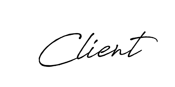 Similarly Antro_Vectra_Bolder is the best handwritten signature design. Signature creator online .You can use it as an online autograph creator for name Client. Client signature style 7 images and pictures png