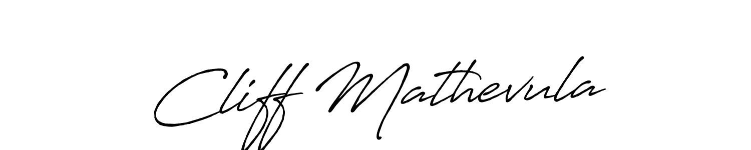 Create a beautiful signature design for name Cliff Mathevula. With this signature (Antro_Vectra_Bolder) fonts, you can make a handwritten signature for free. Cliff Mathevula signature style 7 images and pictures png