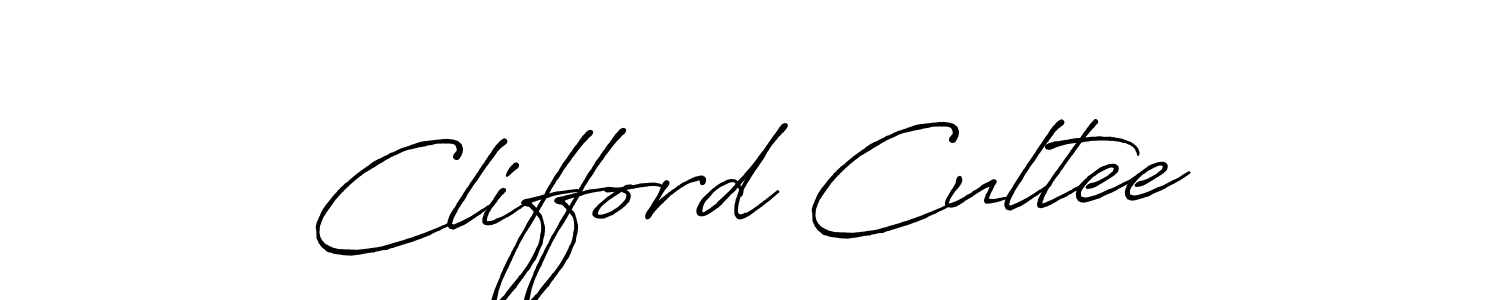 Create a beautiful signature design for name Clifford Cultee. With this signature (Antro_Vectra_Bolder) fonts, you can make a handwritten signature for free. Clifford Cultee signature style 7 images and pictures png