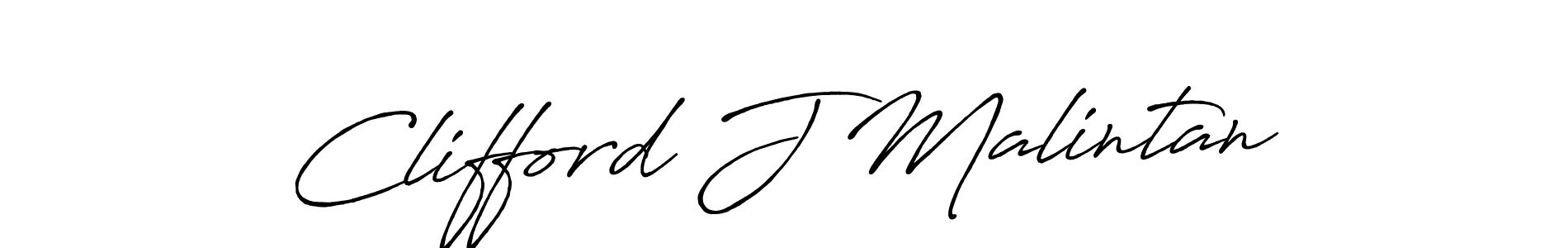 How to make Clifford J Malintan name signature. Use Antro_Vectra_Bolder style for creating short signs online. This is the latest handwritten sign. Clifford J Malintan signature style 7 images and pictures png