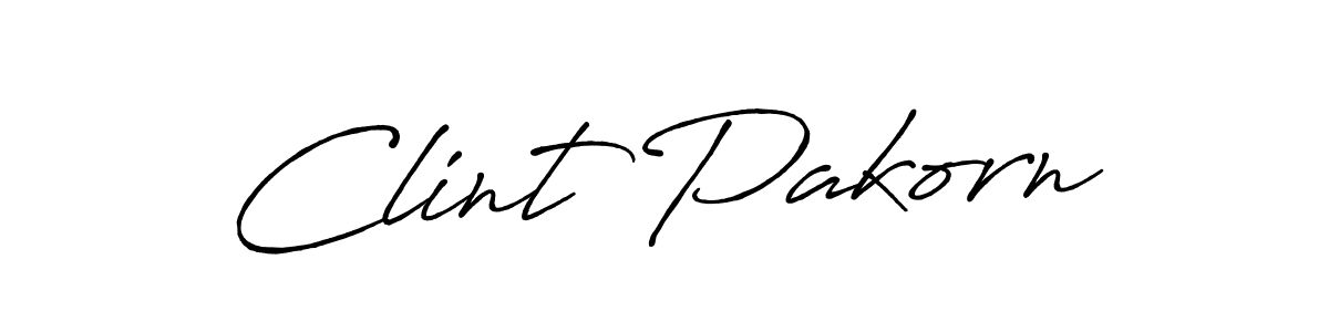 Use a signature maker to create a handwritten signature online. With this signature software, you can design (Antro_Vectra_Bolder) your own signature for name Clint Pakorn. Clint Pakorn signature style 7 images and pictures png