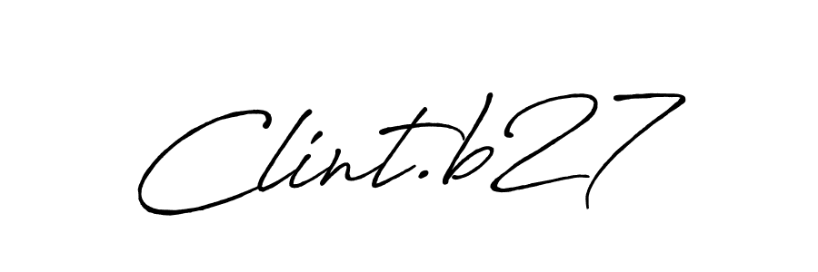 The best way (Antro_Vectra_Bolder) to make a short signature is to pick only two or three words in your name. The name Clint.b27 include a total of six letters. For converting this name. Clint.b27 signature style 7 images and pictures png