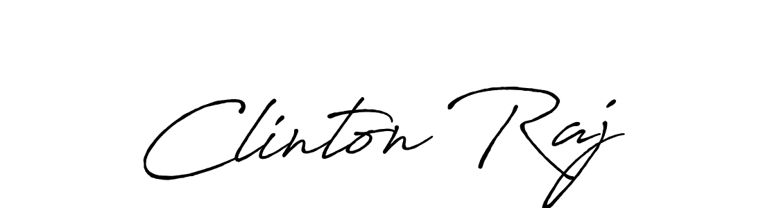 How to make Clinton Raj name signature. Use Antro_Vectra_Bolder style for creating short signs online. This is the latest handwritten sign. Clinton Raj signature style 7 images and pictures png