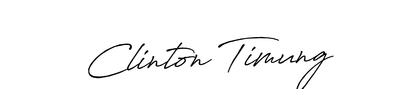 The best way (Antro_Vectra_Bolder) to make a short signature is to pick only two or three words in your name. The name Clinton Timung include a total of six letters. For converting this name. Clinton Timung signature style 7 images and pictures png