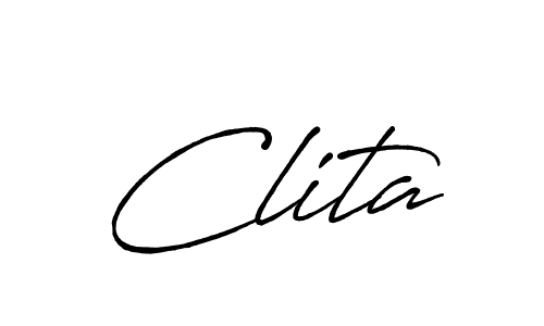 How to make Clita signature? Antro_Vectra_Bolder is a professional autograph style. Create handwritten signature for Clita name. Clita signature style 7 images and pictures png