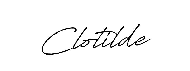 Clotilde stylish signature style. Best Handwritten Sign (Antro_Vectra_Bolder) for my name. Handwritten Signature Collection Ideas for my name Clotilde. Clotilde signature style 7 images and pictures png