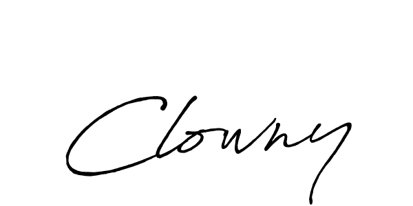 Make a beautiful signature design for name Clowny. With this signature (Antro_Vectra_Bolder) style, you can create a handwritten signature for free. Clowny signature style 7 images and pictures png