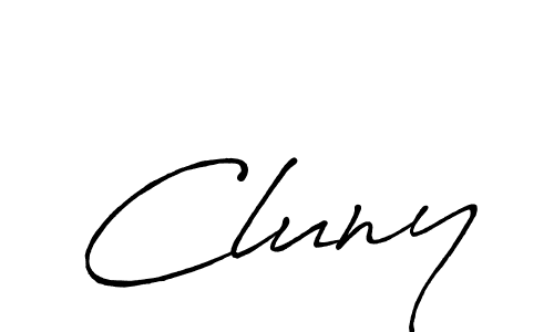 Make a beautiful signature design for name Cluny. With this signature (Antro_Vectra_Bolder) style, you can create a handwritten signature for free. Cluny signature style 7 images and pictures png