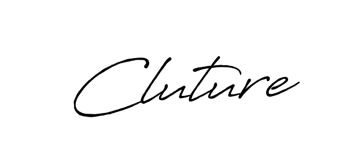 Cluture stylish signature style. Best Handwritten Sign (Antro_Vectra_Bolder) for my name. Handwritten Signature Collection Ideas for my name Cluture. Cluture signature style 7 images and pictures png