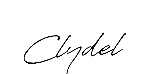 Clydel stylish signature style. Best Handwritten Sign (Antro_Vectra_Bolder) for my name. Handwritten Signature Collection Ideas for my name Clydel. Clydel signature style 7 images and pictures png