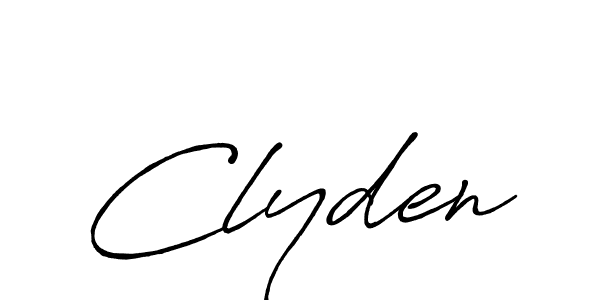 The best way (Antro_Vectra_Bolder) to make a short signature is to pick only two or three words in your name. The name Clyden include a total of six letters. For converting this name. Clyden signature style 7 images and pictures png