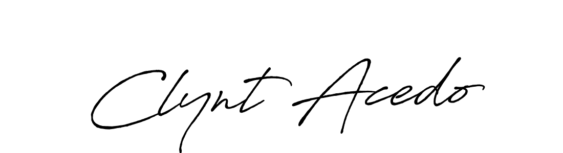 How to make Clynt Acedo name signature. Use Antro_Vectra_Bolder style for creating short signs online. This is the latest handwritten sign. Clynt Acedo signature style 7 images and pictures png