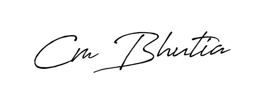 Create a beautiful signature design for name Cm Bhutia. With this signature (Antro_Vectra_Bolder) fonts, you can make a handwritten signature for free. Cm Bhutia signature style 7 images and pictures png