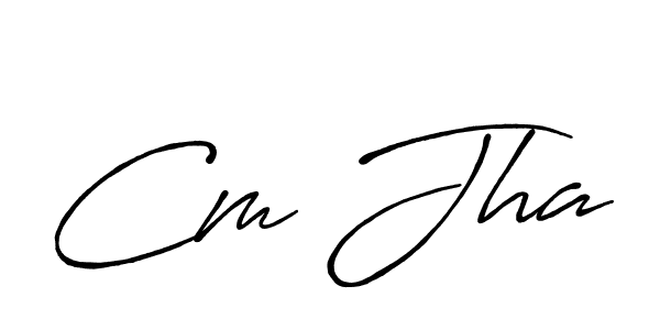 Create a beautiful signature design for name Cm Jha. With this signature (Antro_Vectra_Bolder) fonts, you can make a handwritten signature for free. Cm Jha signature style 7 images and pictures png