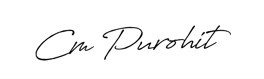 Make a beautiful signature design for name Cm Purohit. Use this online signature maker to create a handwritten signature for free. Cm Purohit signature style 7 images and pictures png