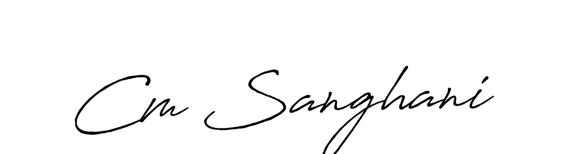 Make a beautiful signature design for name Cm Sanghani. Use this online signature maker to create a handwritten signature for free. Cm Sanghani signature style 7 images and pictures png