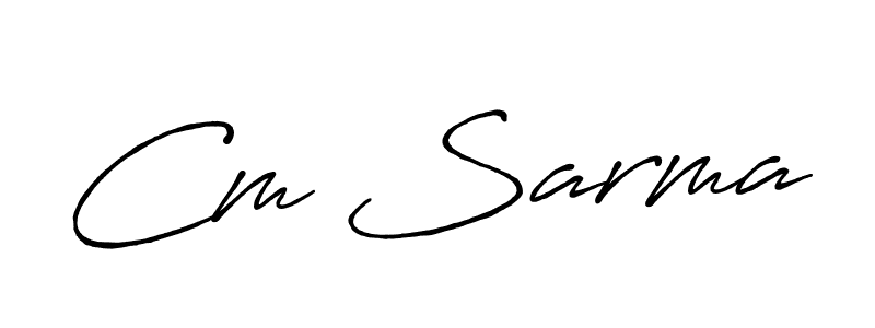 Design your own signature with our free online signature maker. With this signature software, you can create a handwritten (Antro_Vectra_Bolder) signature for name Cm Sarma. Cm Sarma signature style 7 images and pictures png