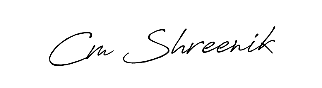 Design your own signature with our free online signature maker. With this signature software, you can create a handwritten (Antro_Vectra_Bolder) signature for name Cm Shreenik. Cm Shreenik signature style 7 images and pictures png